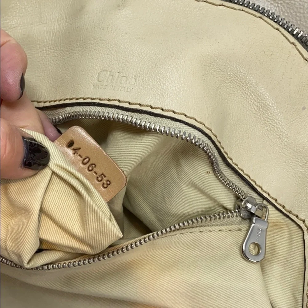 Chloe Edith XL Dome Beige Calfskin Bowler Bag
